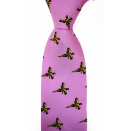 Fuscia Flying Pheasant Country Silk Tie